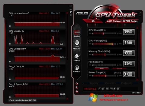 স্ক্রিনশট ASUS GPU Tweak Windows 7