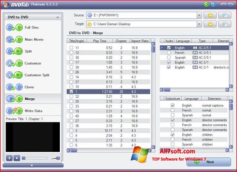 স্ক্রিনশট DVDFab Windows 7