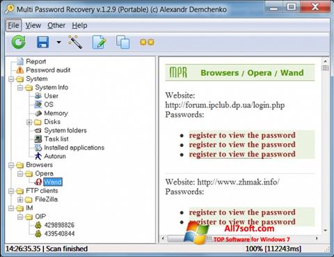 স্ক্রিনশট Multi Password Recovery Windows 7