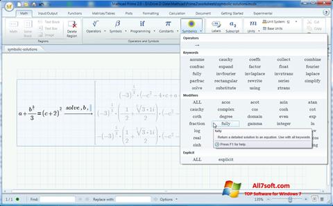 স্ক্রিনশট MathCAD Windows 7