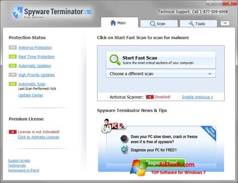 স্ক্রিনশট Spyware Terminator Windows 7