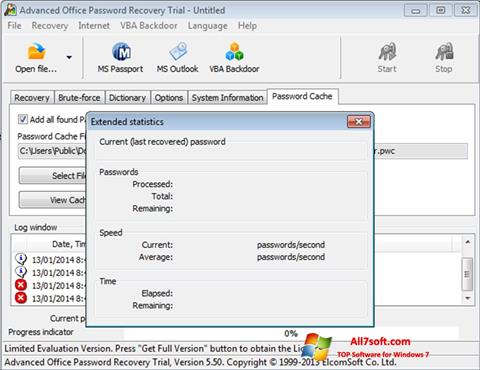 স্ক্রিনশট Advanced Office Password Recovery Windows 7