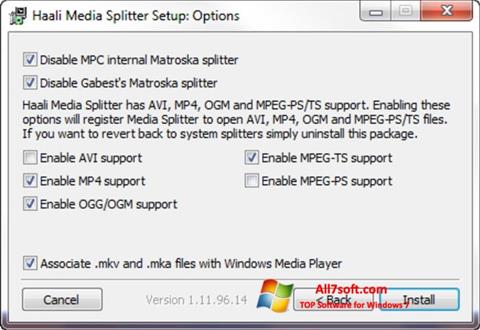 স্ক্রিনশট Haali Media Splitter Windows 7