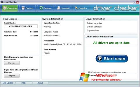স্ক্রিনশট Driver Checker Windows 7