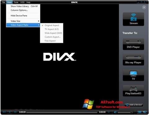 স্ক্রিনশট DivX Player Windows 7