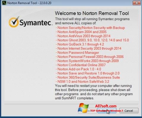 স্ক্রিনশট Norton Removal Tool Windows 7