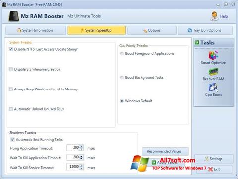 স্ক্রিনশট Mz RAM Booster Windows 7