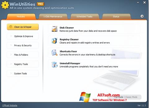 স্ক্রিনশট WinUtilities Memory Optimizer Windows 7