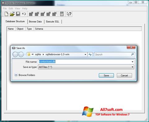 স্ক্রিনশট SQLite Database Browser Windows 7