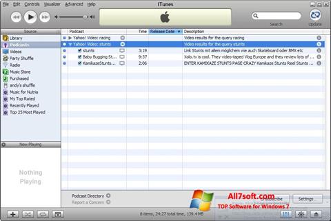 স্ক্রিনশট iTunes Windows 7
