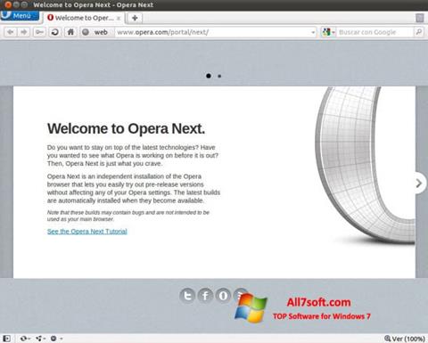 স্ক্রিনশট Opera Developer Windows 7