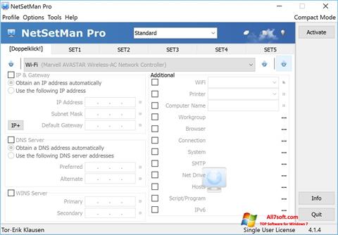 স্ক্রিনশট NetSetMan Windows 7