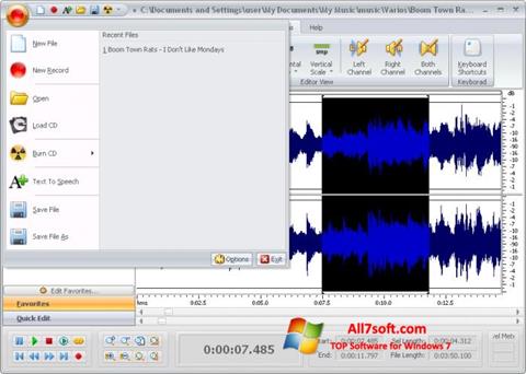 স্ক্রিনশট Free Audio Editor Windows 7