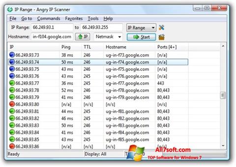 স্ক্রিনশট Angry IP Scanner Windows 7