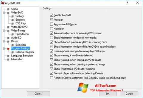 স্ক্রিনশট AnyDVD Windows 7