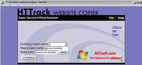 স্ক্রিনশট HTTrack Website Copier Windows 7