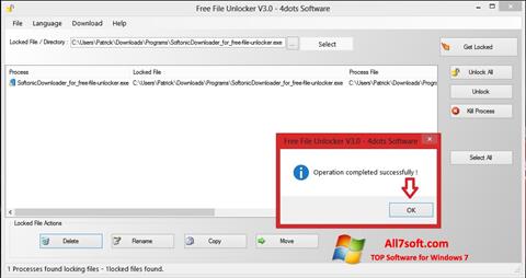 স্ক্রিনশট Free File Unlocker Windows 7