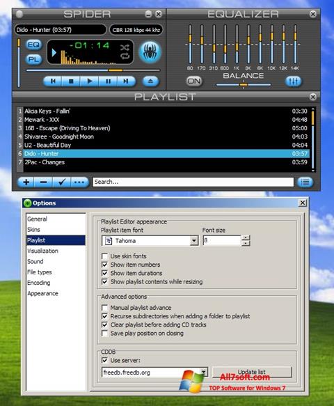 স্ক্রিনশট Spider Player Windows 7