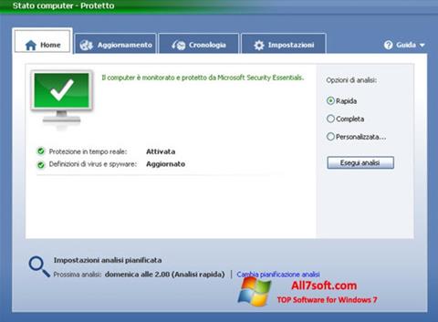 স্ক্রিনশট Microsoft Security Essentials Windows 7