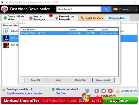 স্ক্রিনশট Fast Video Downloader Windows 7