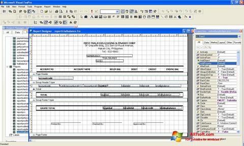 স্ক্রিনশট Microsoft Visual FoxPro Windows 7