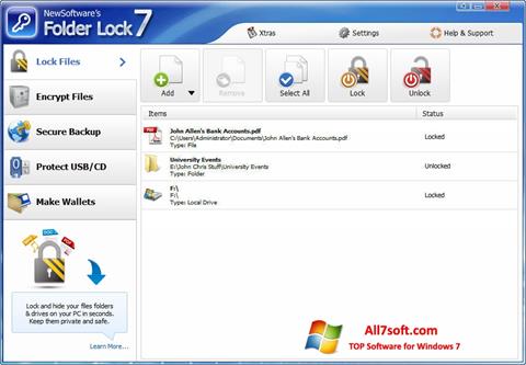 স্ক্রিনশট Folder Lock Windows 7