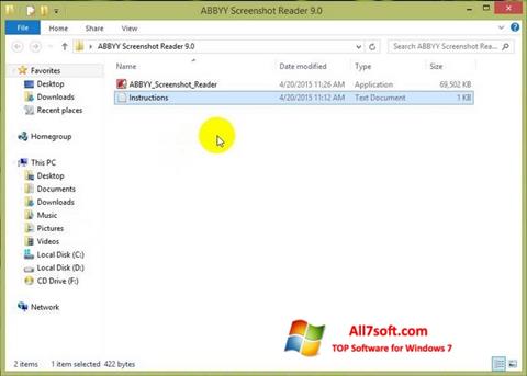 স্ক্রিনশট ABBYY Screenshot Reader Windows 7