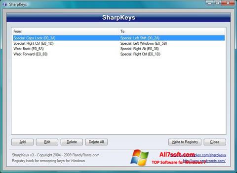 স্ক্রিনশট SharpKeys Windows 7