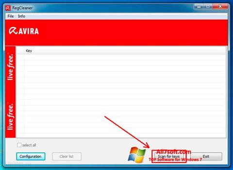 স্ক্রিনশট Avira Registry Cleaner Windows 7
