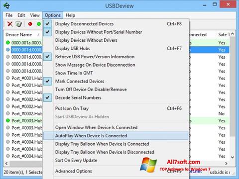 স্ক্রিনশট USBDeview Windows 7