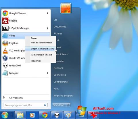 স্ক্রিনশট ViStart Windows 7