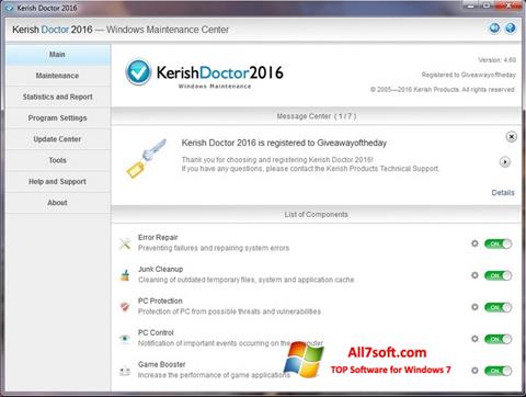স্ক্রিনশট Kerish Doctor Windows 7