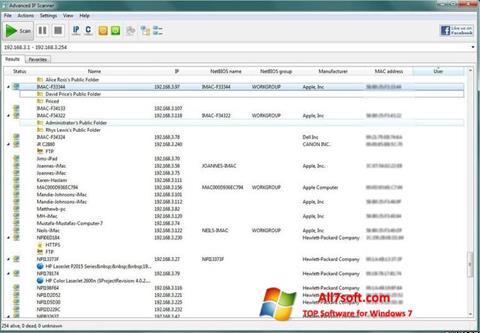 স্ক্রিনশট Advanced IP Scanner Windows 7