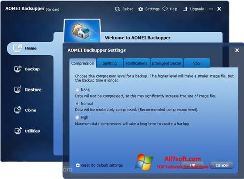 স্ক্রিনশট AOMEI Backupper Windows 7