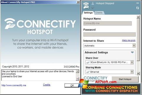 স্ক্রিনশট Connectify Hotspot PRO Windows 7