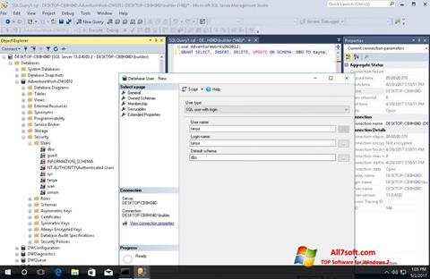 স্ক্রিনশট Microsoft SQL Server Windows 7