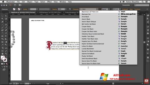 স্ক্রিনশট Adobe Illustrator Windows 7