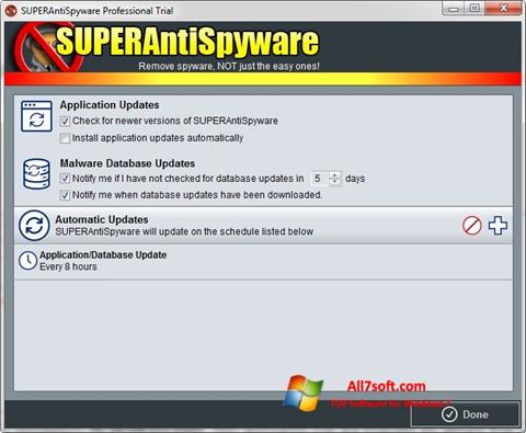 স্ক্রিনশট SUPERAntiSpyware Windows 7