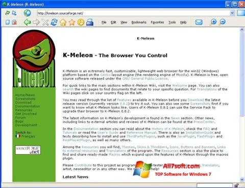 স্ক্রিনশট K-Meleon Windows 7