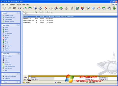 স্ক্রিনশট Acronis Disk Director Suite Windows 7