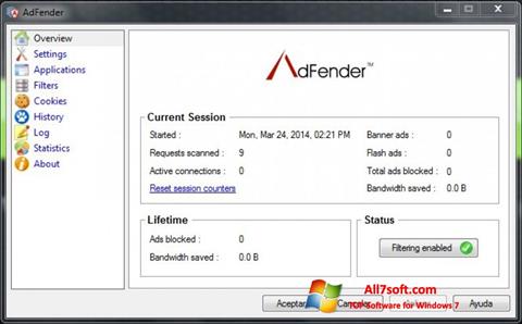 স্ক্রিনশট AdFender Windows 7