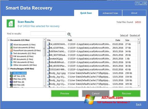স্ক্রিনশট Smart Data Recovery Windows 7