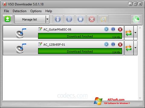 স্ক্রিনশট VSO Downloader Windows 7