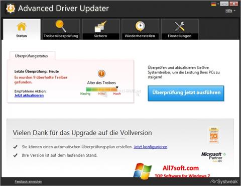 স্ক্রিনশট Advanced Driver Updater Windows 7
