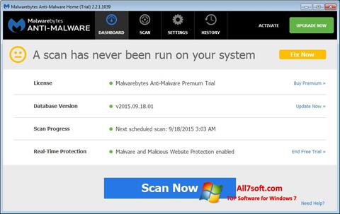 স্ক্রিনশট Malwarebytes Anti-Malware Windows 7