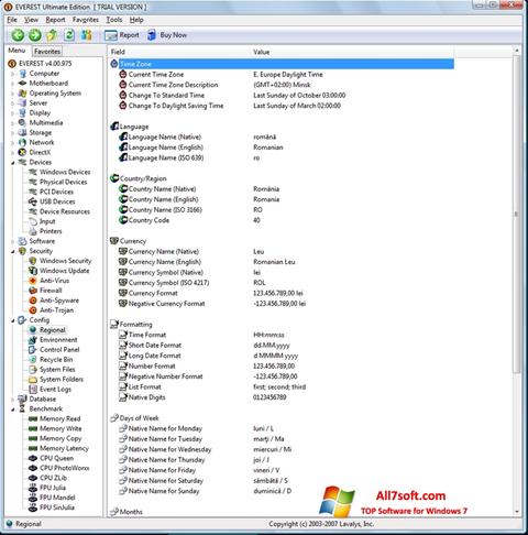 স্ক্রিনশট EVEREST Ultimate Edition Windows 7
