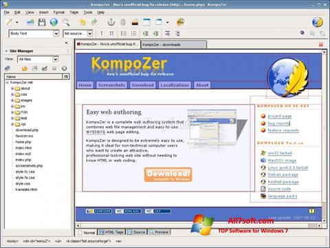 স্ক্রিনশট KompoZer Windows 7