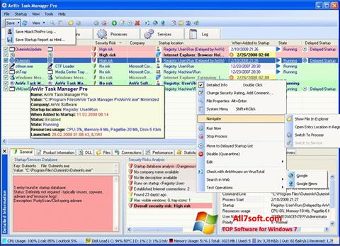 স্ক্রিনশট AnVir Task Manager Windows 7