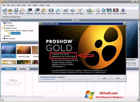স্ক্রিনশট ProShow Gold Windows 7