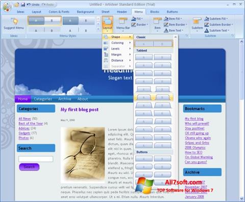স্ক্রিনশট Artisteer Windows 7